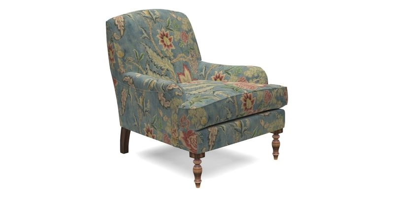 Lyndhurst Chair in V&A Threads of India Opulent-Velvets Lahore Dynasty Slate