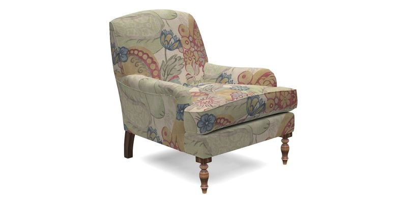 Lyndhurst Chair in V&A Threads of India Opulent-Velvets Lahore Dynasty Slate