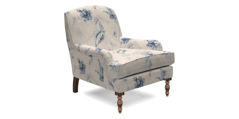 Lyndhurst Chair in V&A Threads of India Opulent-Velvets Lahore Dynasty Slate