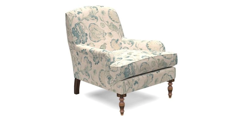 Lyndhurst Chair in V&A Threads of India Opulent-Velvets Lahore Dynasty Slate