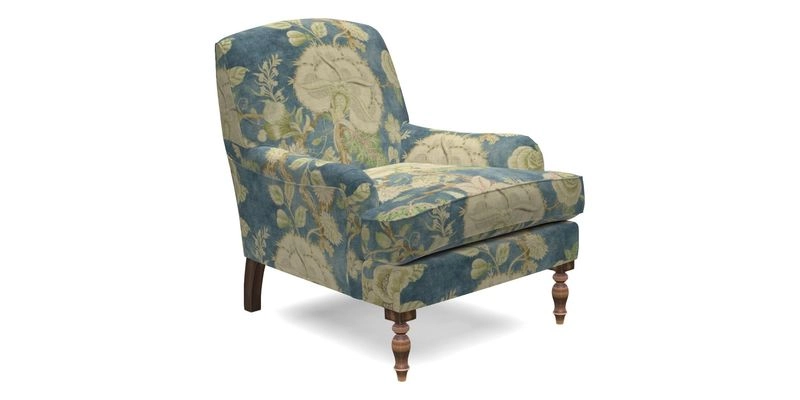 Lyndhurst Chair in V&A Threads of India Opulent-Velvets Lahore Dynasty Slate