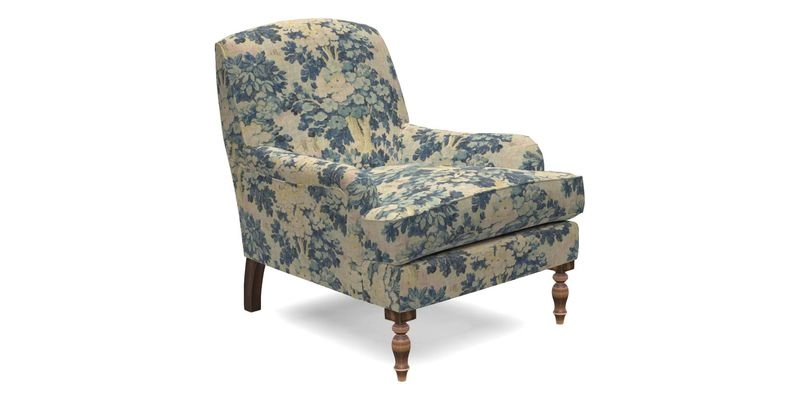 Lyndhurst Chair in V&A Threads of India Opulent-Velvets Lahore Dynasty Slate