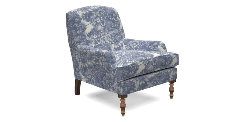 Lyndhurst Chair in V&A Threads of India Opulent-Velvets Lahore Dynasty Slate