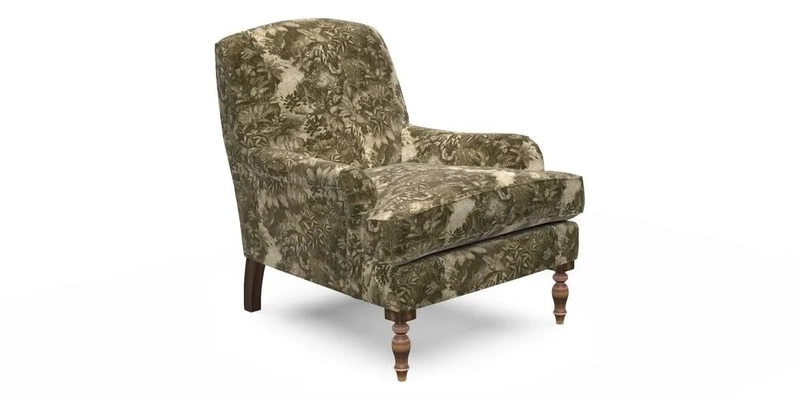 Lyndhurst Chair in V&A Threads of India Opulent-Velvets Lahore Dynasty Slate