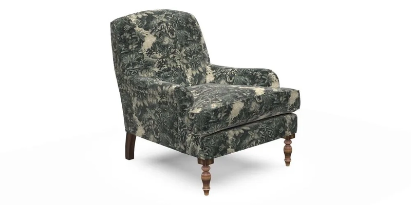 Lyndhurst Chair in V&A Threads of India Opulent-Velvets Lahore Dynasty Slate