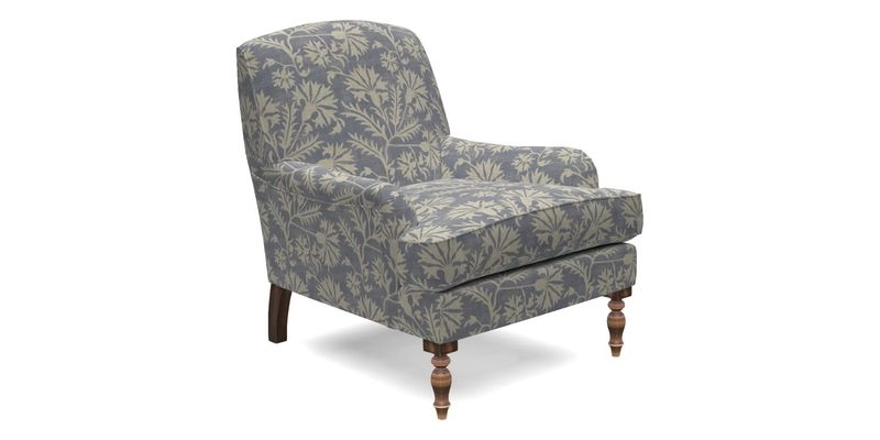 Lyndhurst Chair in V&A Threads of India Opulent-Velvets Lahore Dynasty Slate