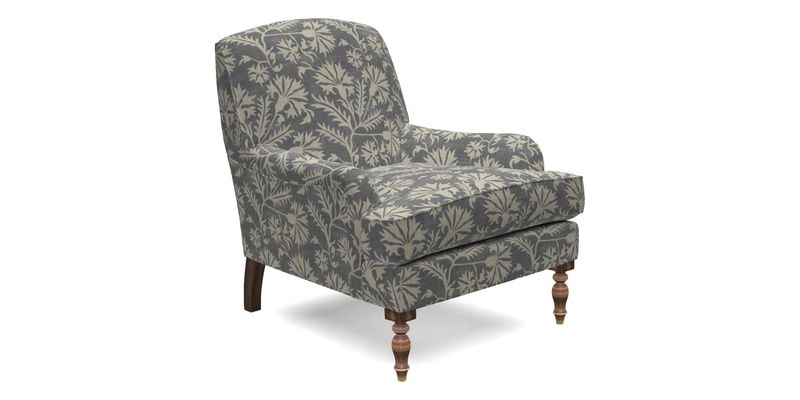 Lyndhurst Chair in V&A Threads of India Opulent-Velvets Lahore Dynasty Slate