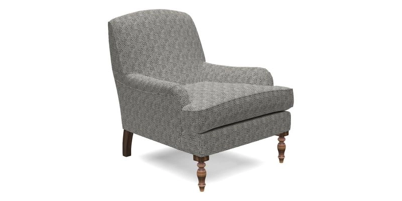 Lyndhurst Chair in V&A Threads of India Opulent-Velvets Lahore Dynasty Slate