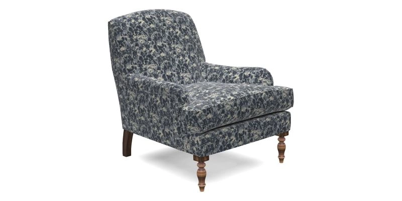 Lyndhurst Chair in V&A Threads of India Opulent-Velvets Lahore Dynasty Slate