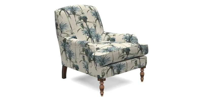 Lyndhurst Chair in V&A Threads of India Opulent-Velvets Lahore Dynasty Slate