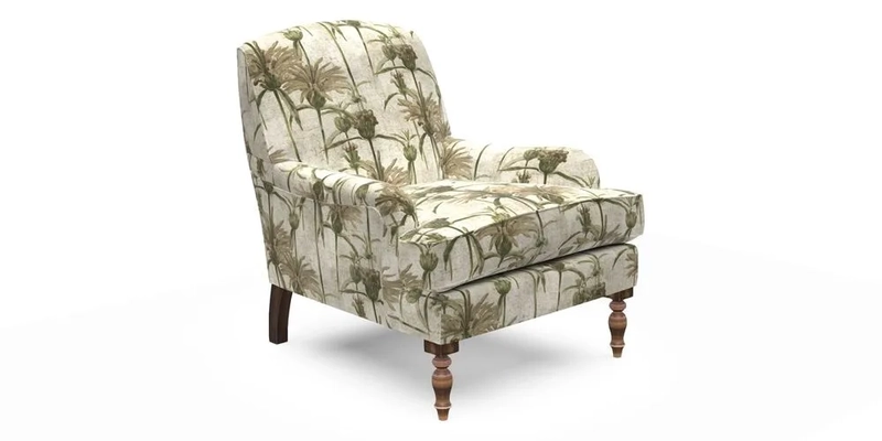 Lyndhurst Chair in V&A Threads of India Opulent-Velvets Lahore Dynasty Slate