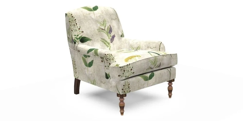 Lyndhurst Chair in V&A Threads of India Opulent-Velvets Lahore Dynasty Slate