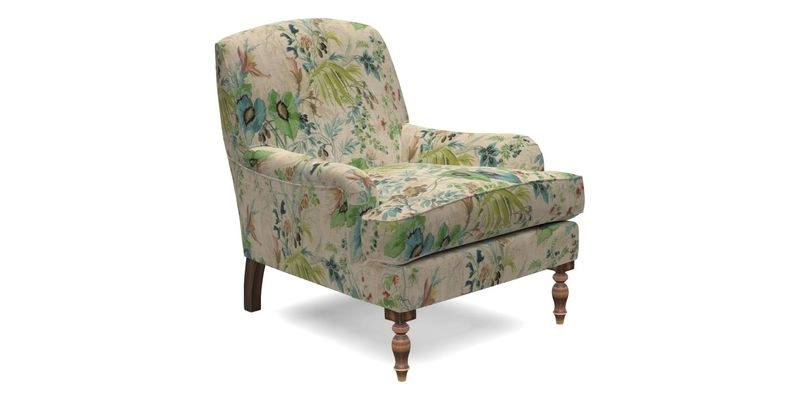 Lyndhurst Chair in V&A Threads of India Opulent-Velvets Lahore Dynasty Slate