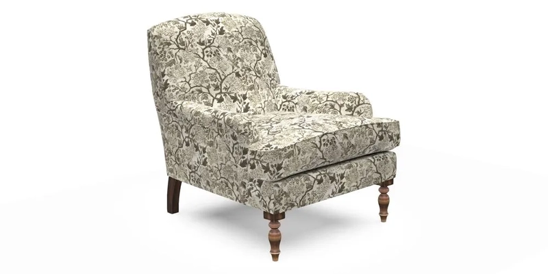 Lyndhurst Chair in V&A Threads of India Opulent-Velvets Lahore Dynasty Slate