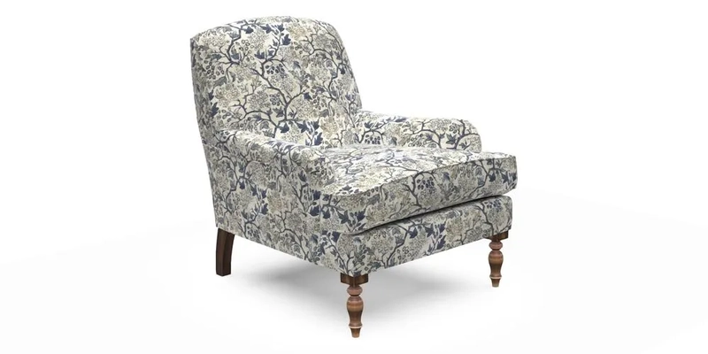 Lyndhurst Chair in V&A Threads of India Opulent-Velvets Lahore Dynasty Slate