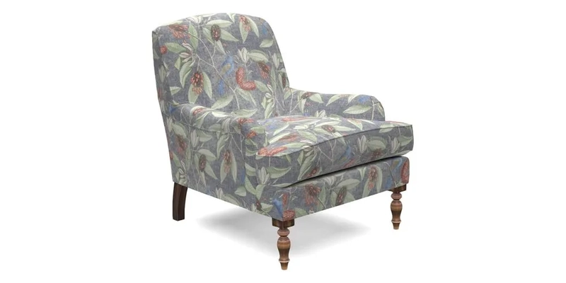 Lyndhurst Chair in V&A Threads of India Opulent-Velvets Lahore Dynasty Slate