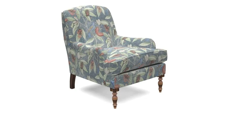 Lyndhurst Chair in V&A Threads of India Opulent-Velvets Lahore Dynasty Slate