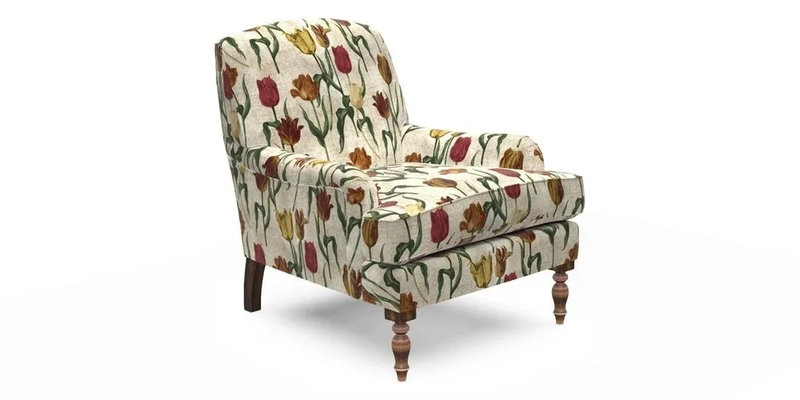 Lyndhurst Chair in V&A Threads of India Opulent-Velvets Lahore Dynasty Slate