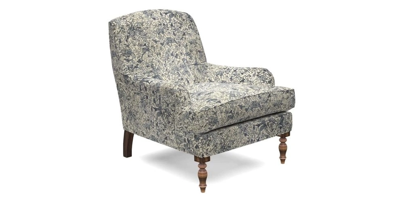 Lyndhurst Chair in V&A Threads of India Opulent-Velvets Lahore Dynasty Slate