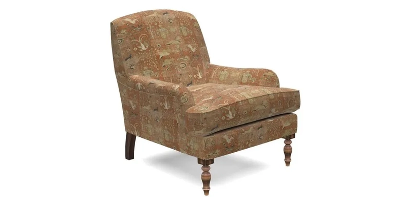 Lyndhurst Chair in V&A Threads of India Opulent-Velvets Lahore Dynasty Slate