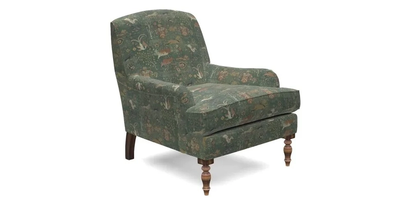 Lyndhurst Chair in V&A Threads of India Opulent-Velvets Lahore Dynasty Slate