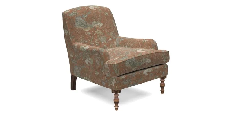 Lyndhurst Chair in V&A Threads of India Opulent-Velvets Lahore Dynasty Slate