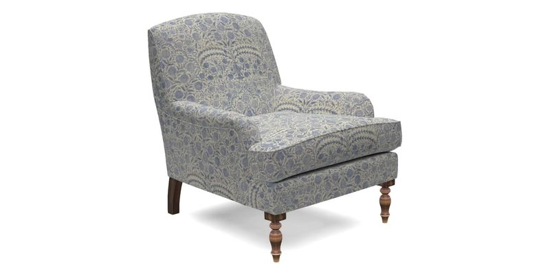 Lyndhurst Chair in V&A Threads of India Opulent-Velvets Lahore Dynasty Slate