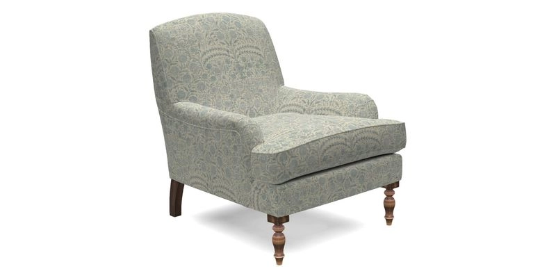 Lyndhurst Chair in V&A Threads of India Opulent-Velvets Lahore Dynasty Slate