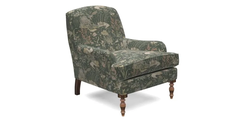 Lyndhurst Chair in V&A Threads of India Opulent-Velvets Lahore Dynasty Slate