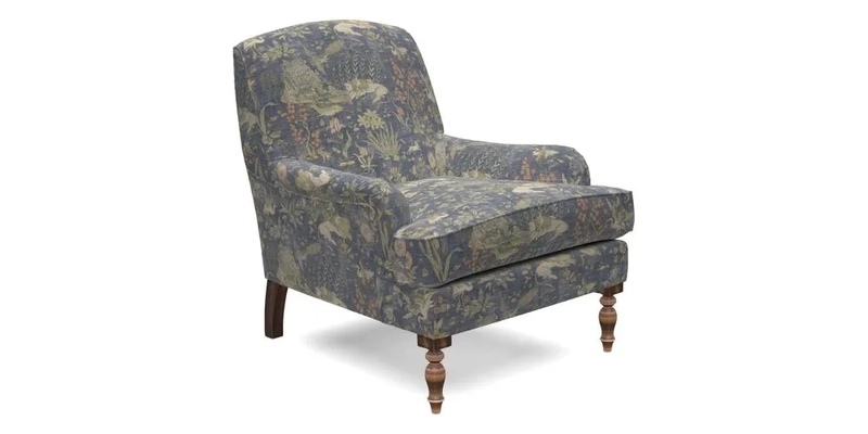 Lyndhurst Chair in V&A Threads of India Opulent-Velvets Lahore Dynasty Slate