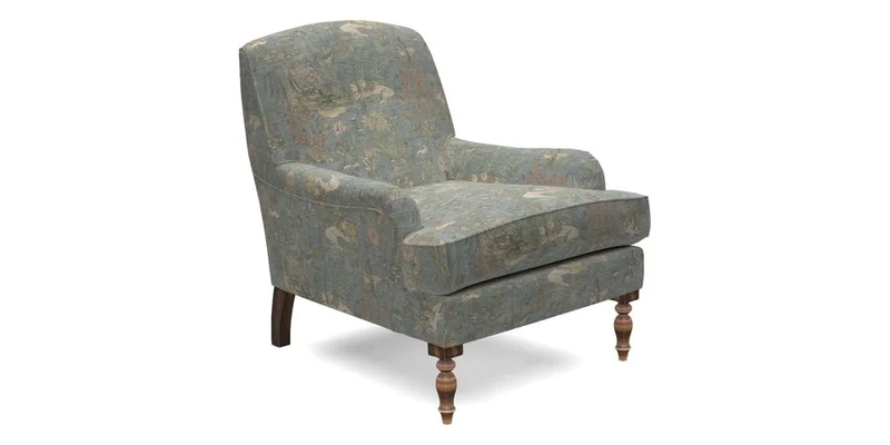Lyndhurst Chair in V&A Threads of India Opulent-Velvets Lahore Dynasty Slate