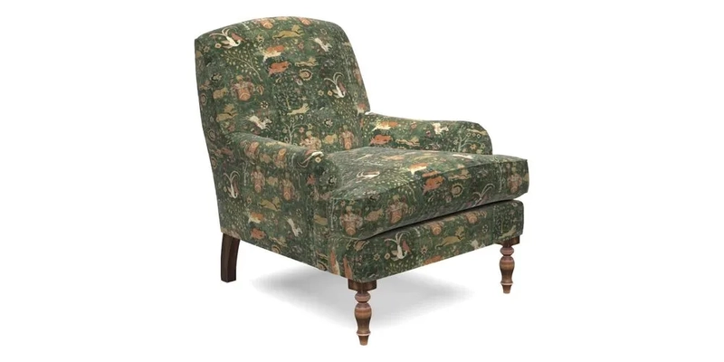 Lyndhurst Chair in V&A Threads of India Opulent-Velvets Lahore Dynasty Slate