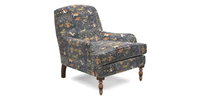 Lyndhurst Chair in V&A Threads of India Opulent-Velvets Lahore Dynasty Slate