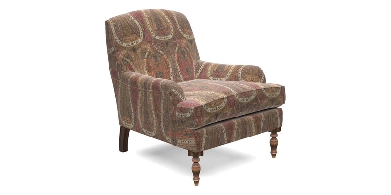 Lyndhurst Chair in V&A Threads of India Opulent-Velvets Lahore Dynasty Slate