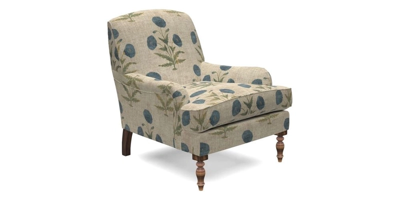 Lyndhurst Chair in V&A Threads of India Opulent-Velvets Lahore Dynasty Slate