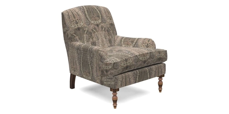 Lyndhurst Chair in V&A Threads of India Opulent-Velvets Lahore Dynasty Slate