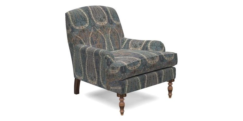 Lyndhurst Chair in V&A Threads of India Opulent-Velvets Lahore Dynasty Slate