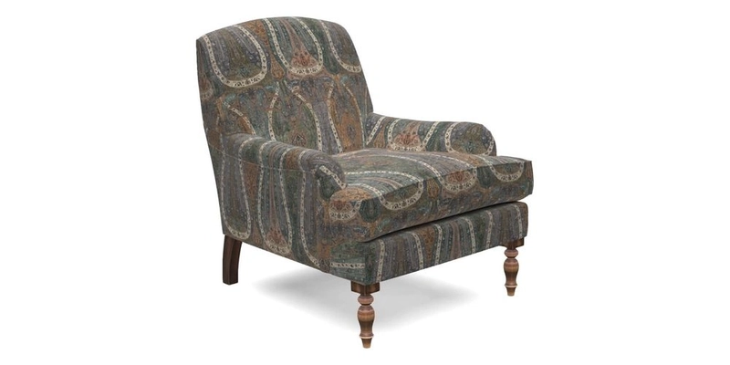 Lyndhurst Chair in V&A Threads of India Opulent-Velvets Lahore Dynasty Slate