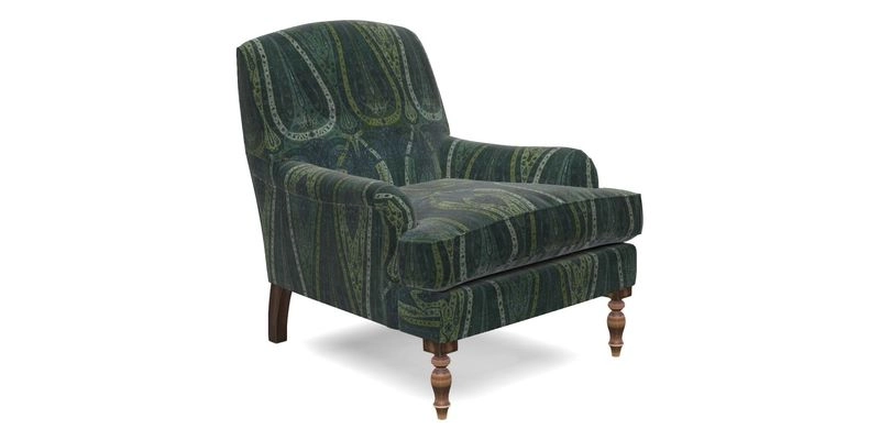 Lyndhurst Chair in V&A Threads of India Opulent-Velvets Lahore Dynasty Slate