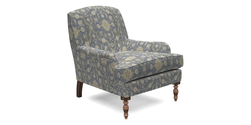 Lyndhurst Chair in V&A Threads of India Opulent-Velvets Lahore Dynasty Slate