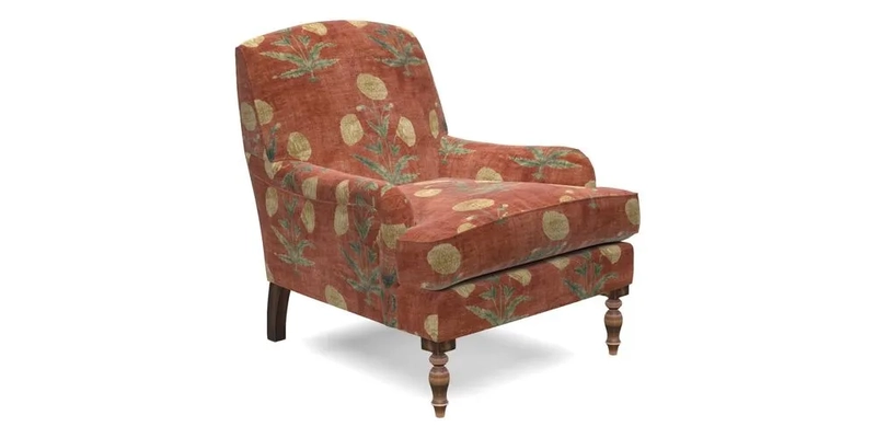 Lyndhurst Chair in V&A Threads of India Opulent-Velvets Lahore Dynasty Slate