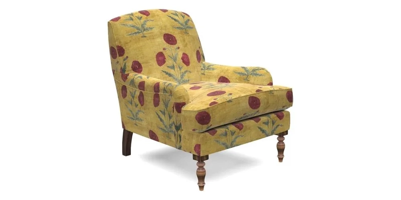 Lyndhurst Chair in V&A Threads of India Opulent-Velvets Lahore Dynasty Slate