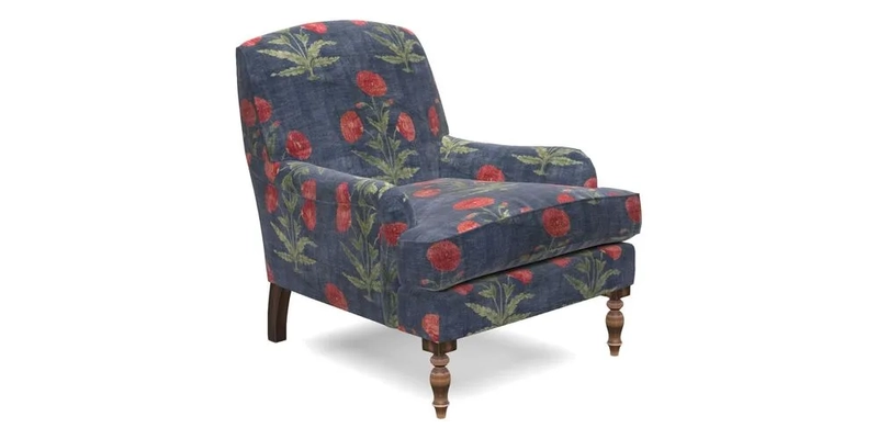 Lyndhurst Chair in V&A Threads of India Opulent-Velvets Lahore Dynasty Slate