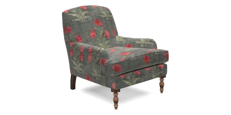 Lyndhurst Chair in V&A Threads of India Opulent-Velvets Lahore Dynasty Slate