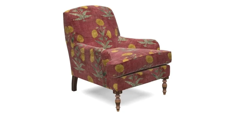 Lyndhurst Chair in V&A Threads of India Opulent-Velvets Lahore Dynasty Slate