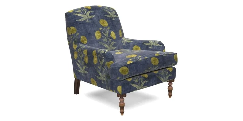 Lyndhurst Chair in V&A Threads of India Opulent-Velvets Lahore Dynasty Slate