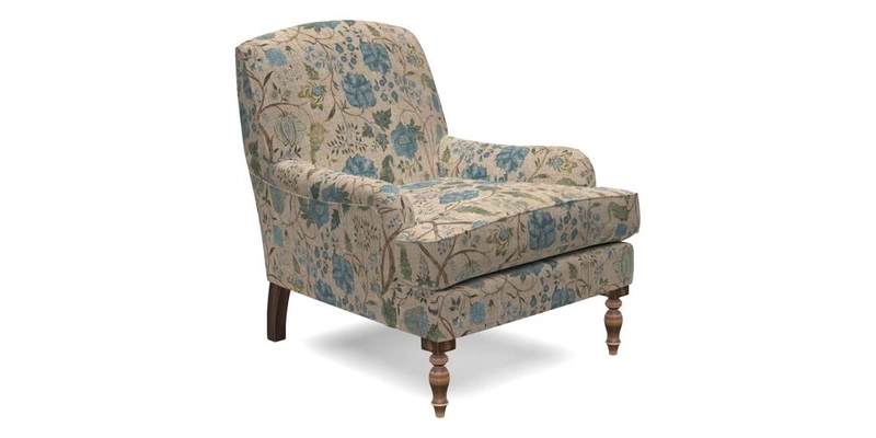 Lyndhurst Chair in V&A Threads of India Opulent-Velvets Lahore Dynasty Slate