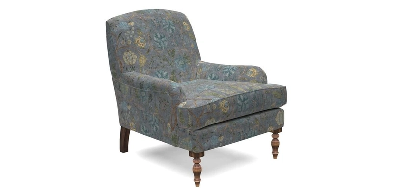 Lyndhurst Chair in V&A Threads of India Opulent-Velvets Lahore Dynasty Slate