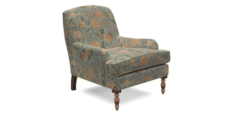 Lyndhurst Chair in V&A Threads of India Opulent-Velvets Lahore Dynasty Slate