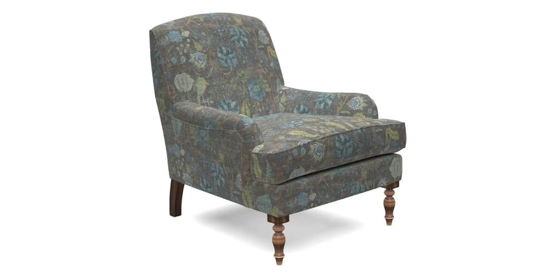 Lyndhurst Chair in V&A Threads of India Opulent-Velvets Lahore Dynasty Slate